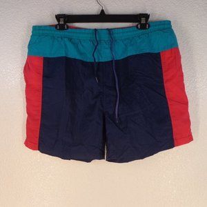 Vintage 90s Men's Dossier Active Swim Shorts Adult L Blue Mesh Lined